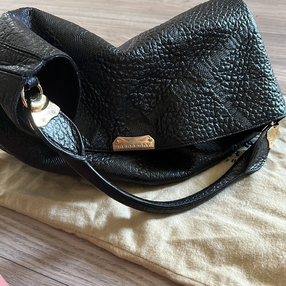 Burberry heritage check grain leather hobo - Picture 3 of 9